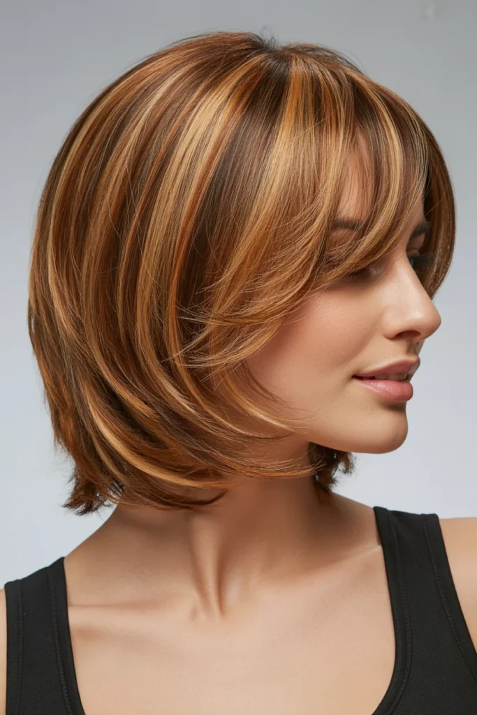 Caramel Swirl Layered Bob