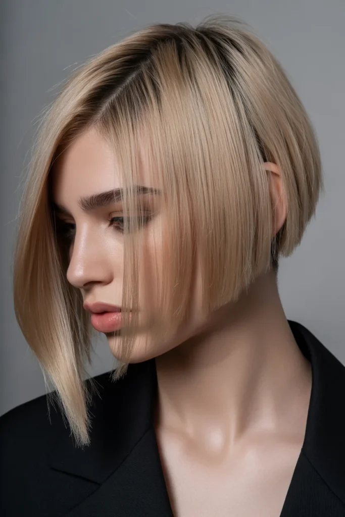 2. The Sleek Asymmetrical Bob The Sleek Asymmetrical Bob
