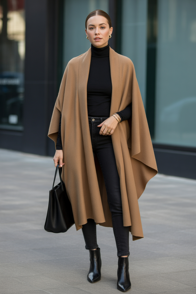 25. Cashmere Wrap with All-Black Base