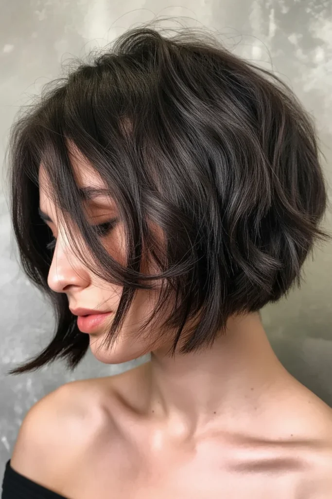  Espresso Brown Textured Bob