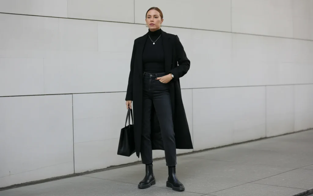 25 Fall Outfits Ideas for December 2026 Aesthetic Style All-Black Minimalist Outfit