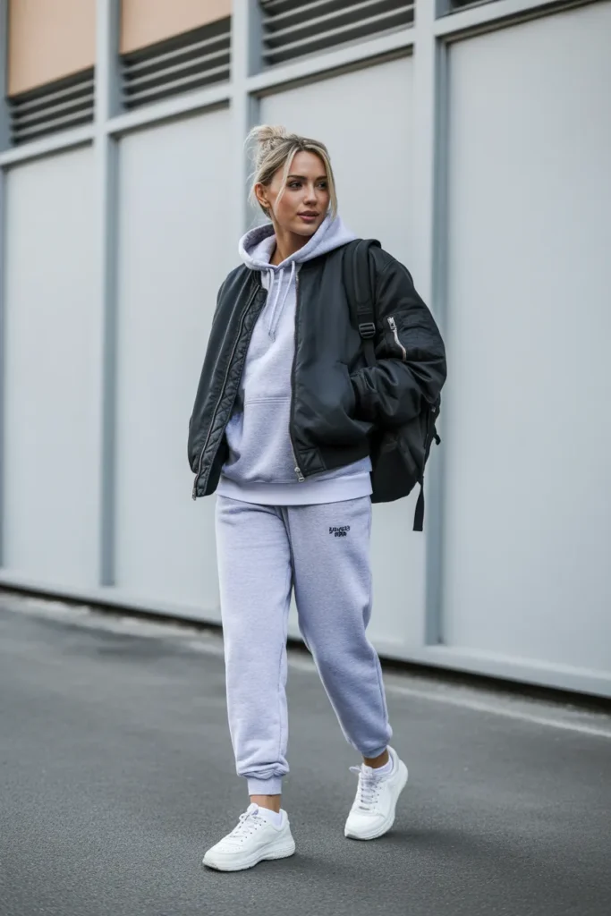 Bomber Jacket with Hoodie and Joggers