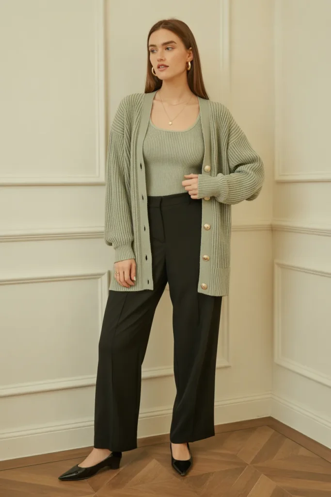 Cardigan Set with Trousers