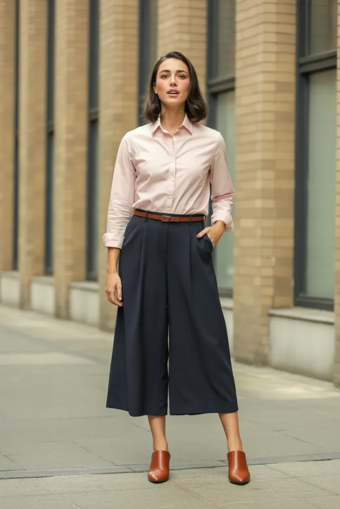 Culottes and Button-Up Shirt