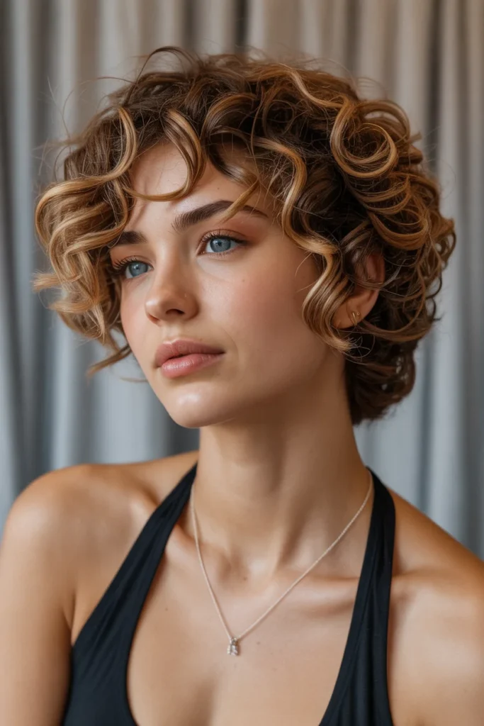 Curly Pixie with Natural Volume
