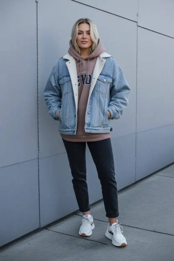 Denim Jacket with Sherpa Lining