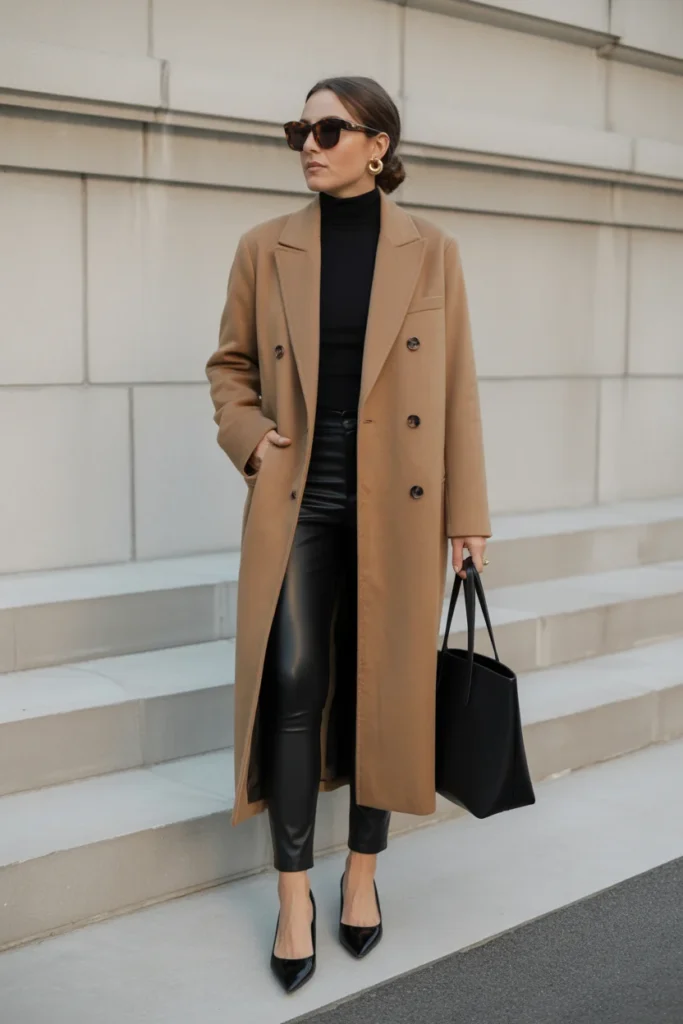 Double Breasted Coat with Leggings