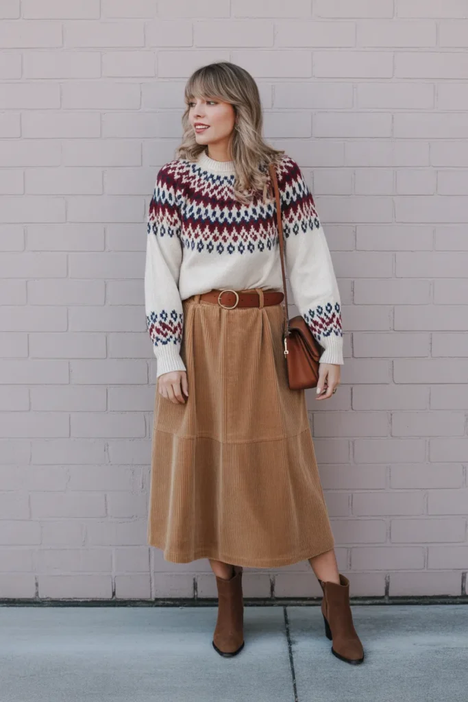 Fair Isle Sweater and Skirt Combo