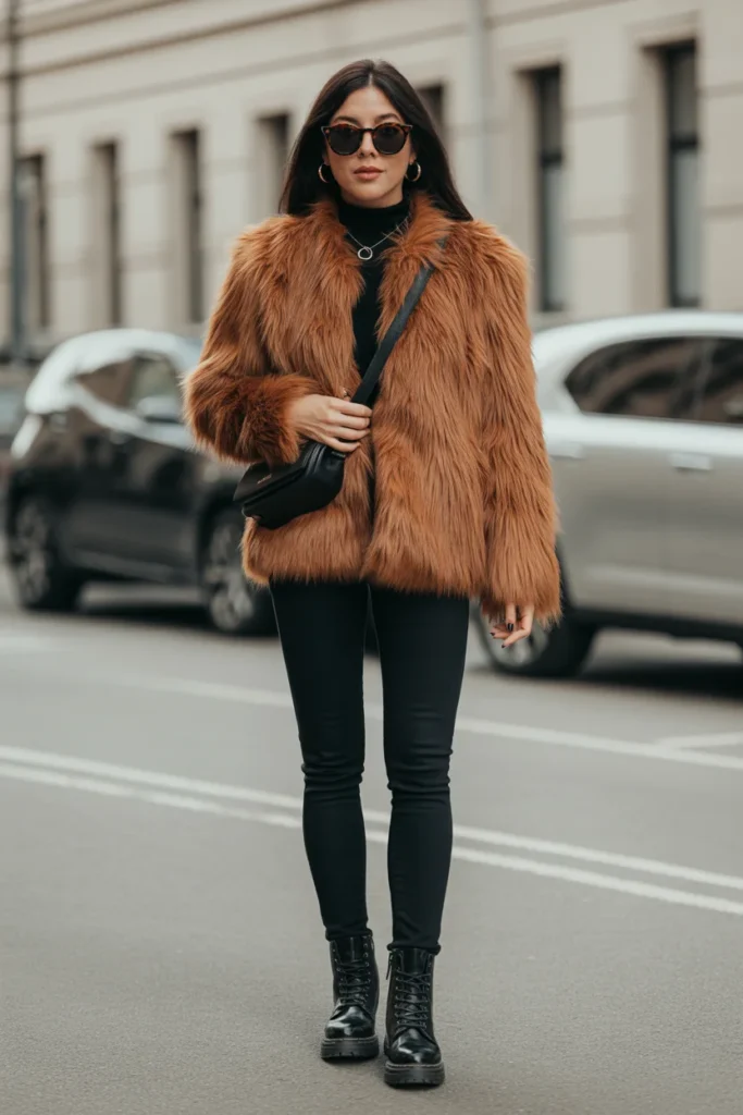 Faux Fur Coat Statement