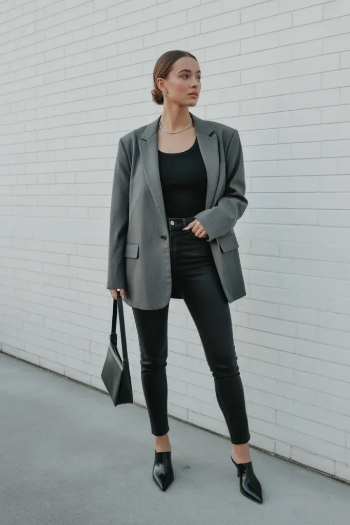 Gray Blazer with Black Basics