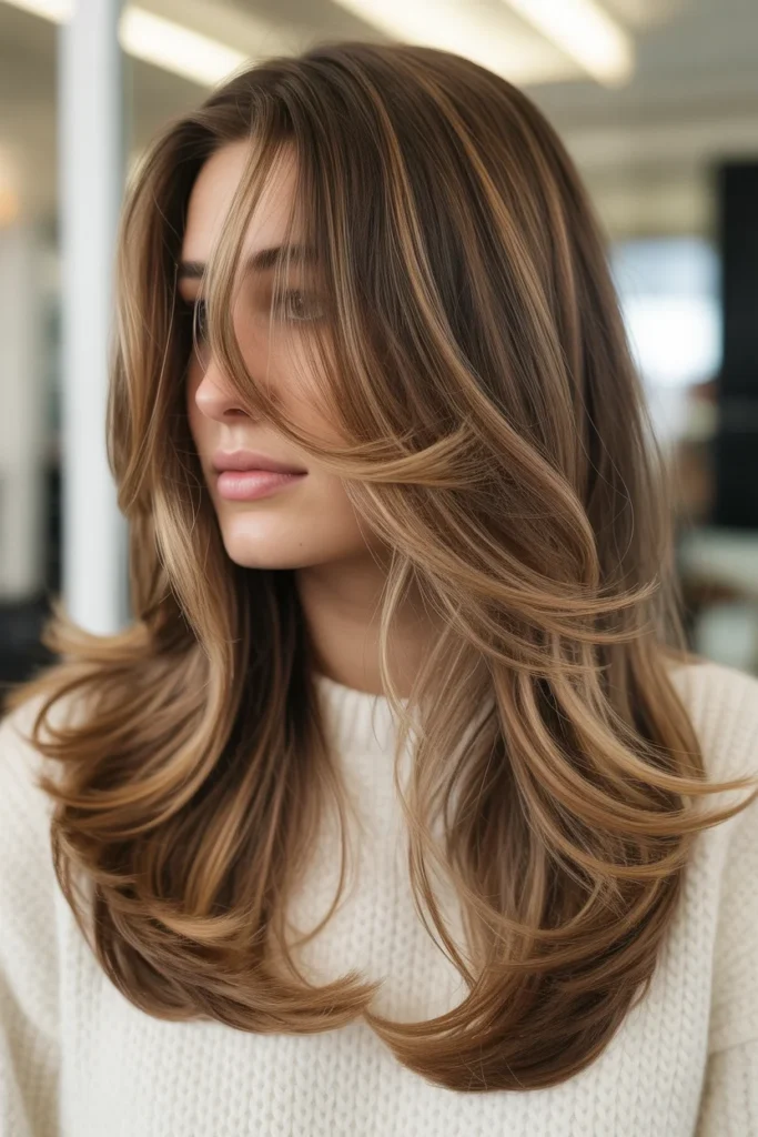 Long Layers with Face-Framing Highlights