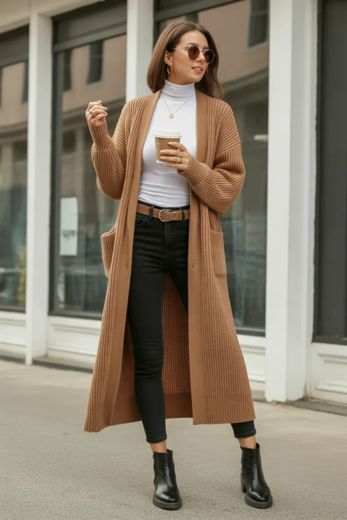 Longline Cardigan with Belt Detail
