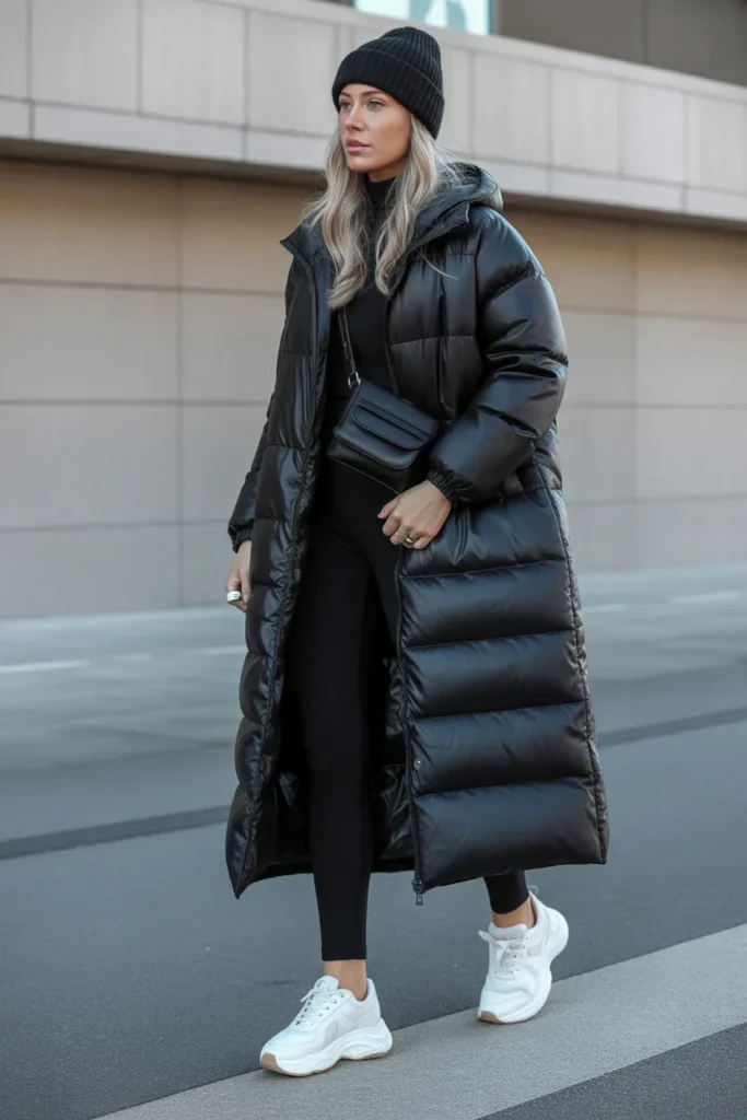 Maxi Puffer Coat Street Style