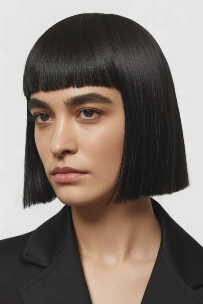 Micro Fringe with Sleek Hair