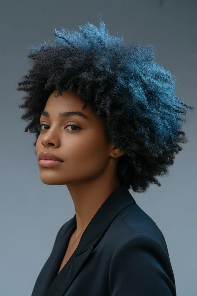 Midnight Blue Black Afro