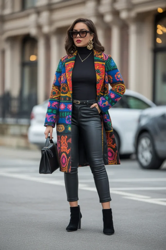  Mixed Textures Statement Coat Look