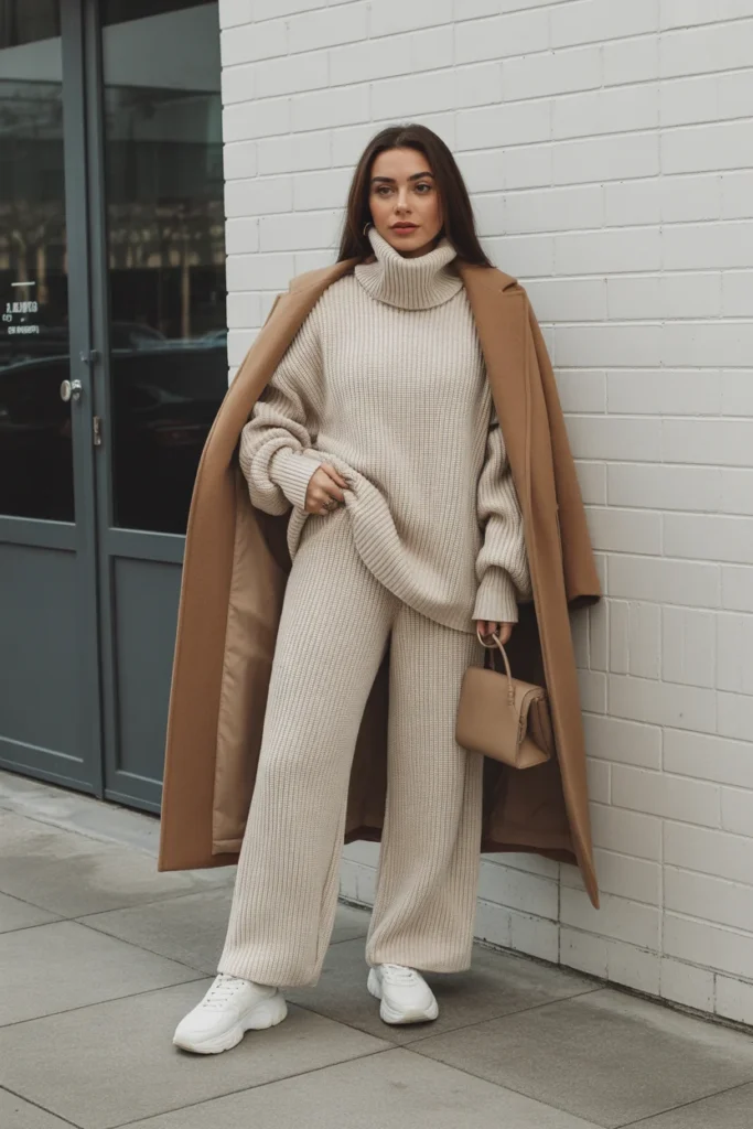 Monochrome Cream Knit Set