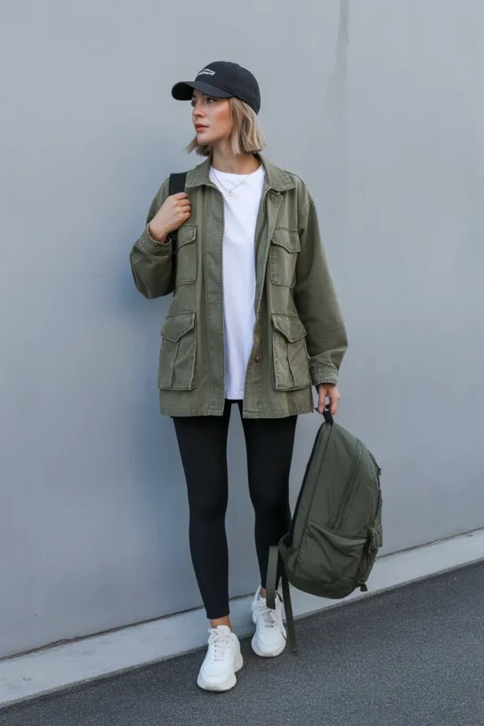 Olive Green Utility Jacket Style