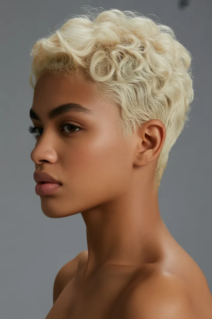 Platinum Blonde Tapered Cut