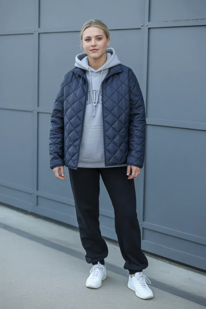 Quilted Jacket with Hoodie Layer
