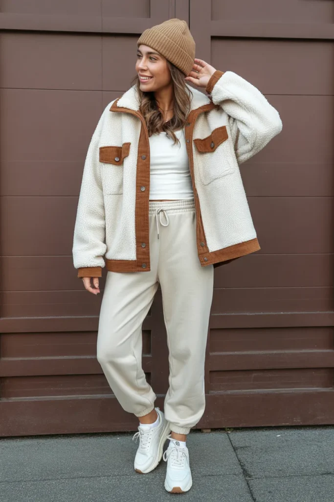 Sherpa Jacket and Joggers Combo