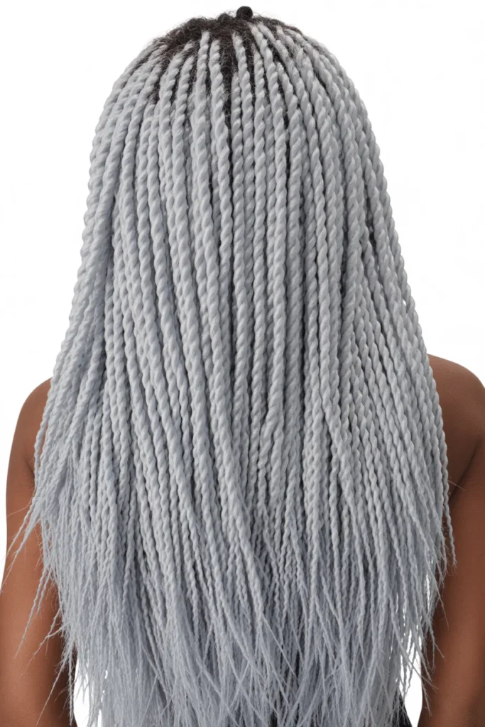 Silver Gray Senegalese Twists