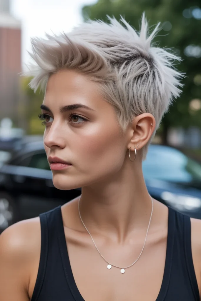 Spiky Textured Platinum Pixie