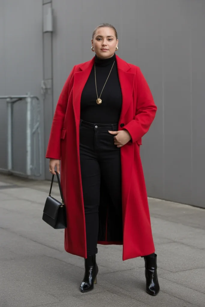 Statement Coat with All-Black Outfit