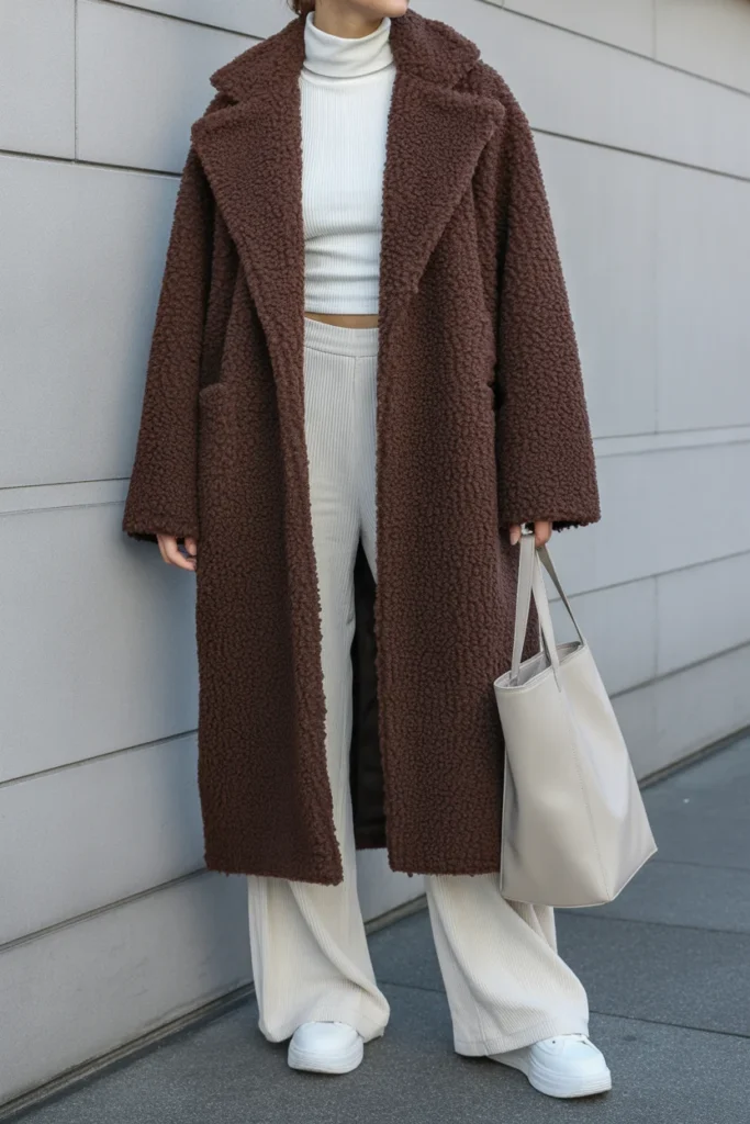 Teddy Coat with Monochrome Base