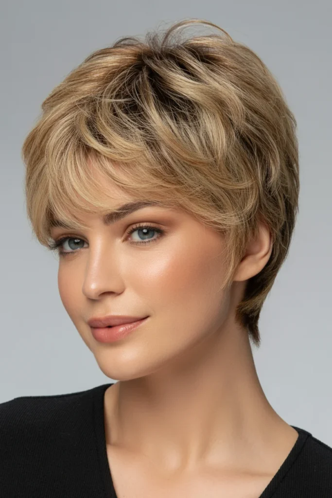  Textured Crop with Wispy Bangs