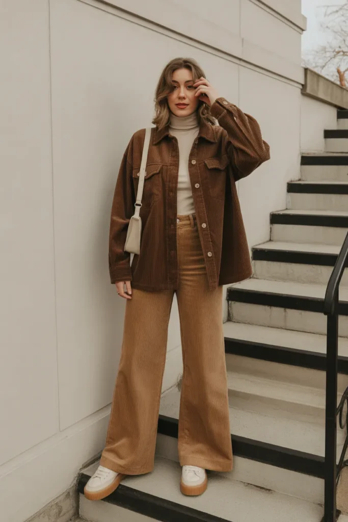 Vintage-Inspired Corduroy Ensemble