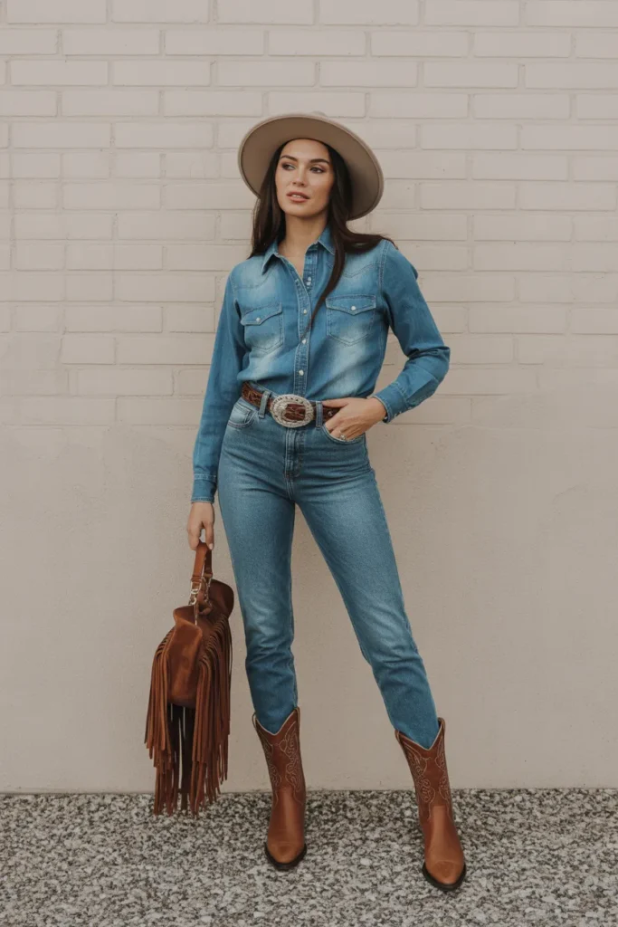 Western-Inspired Denim and Boots