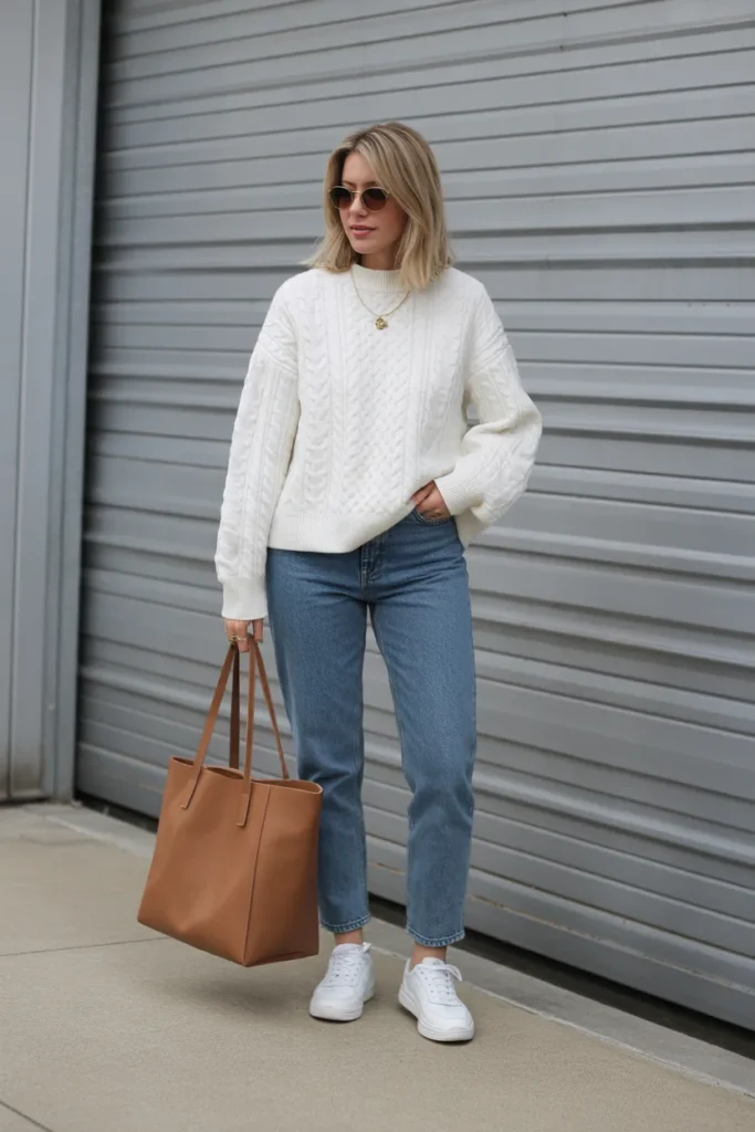 White Sweater and Blue Jeans