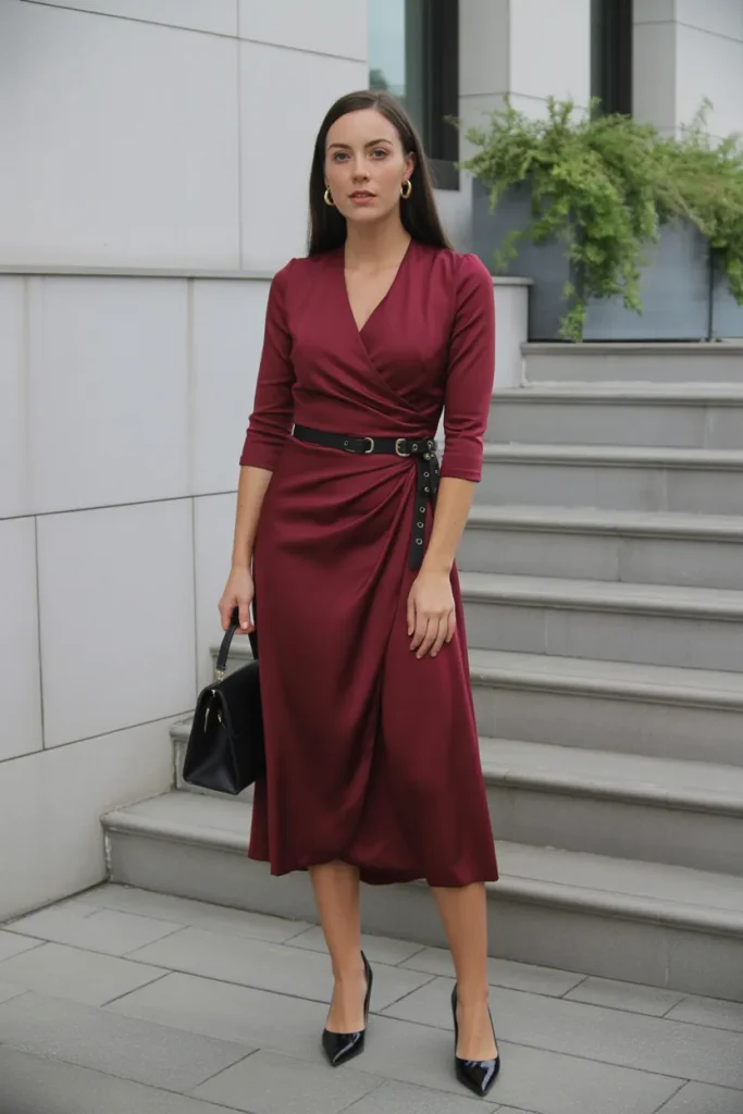Wrap Dress in Solid Color
