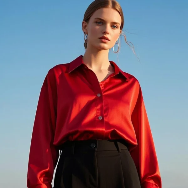 Satin blouse - front view
