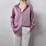 Satin blouse full outfit look