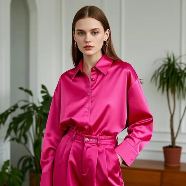 Satin blouse - side view