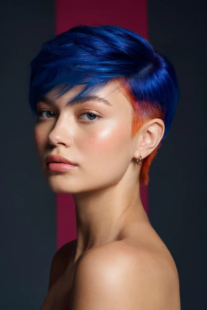 Color-Blocked Pixie Cut
