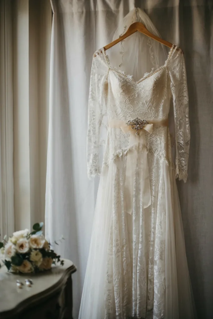 Filigree Brooch with Bridal Gown