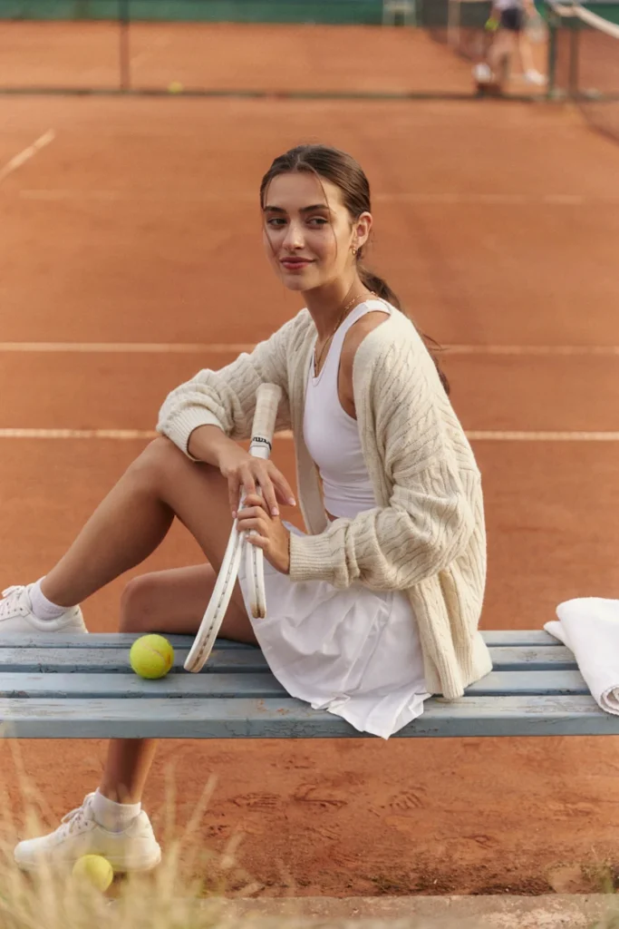  Layered Tennis Look with Cardigan