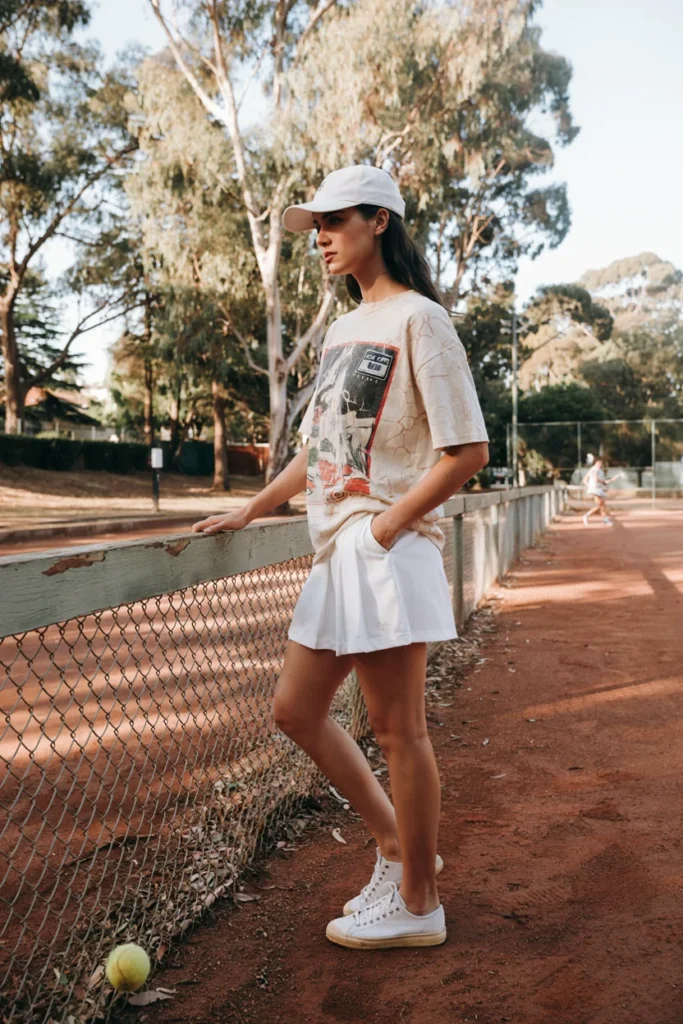 Tennis Skirt with Graphic Tee