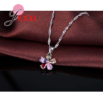 flower crystal necklace and earring set