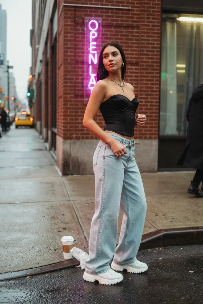 Baggy Jeans with Corset Top