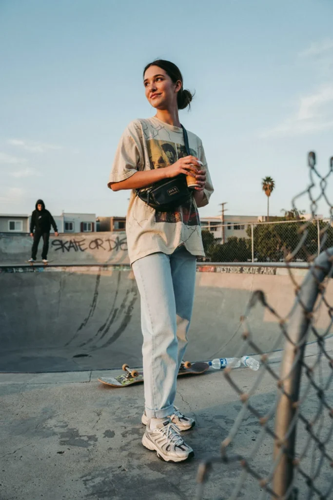 Baggy Jeans with Graphic Tee
