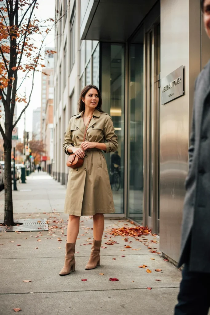 Belted Trench Dress