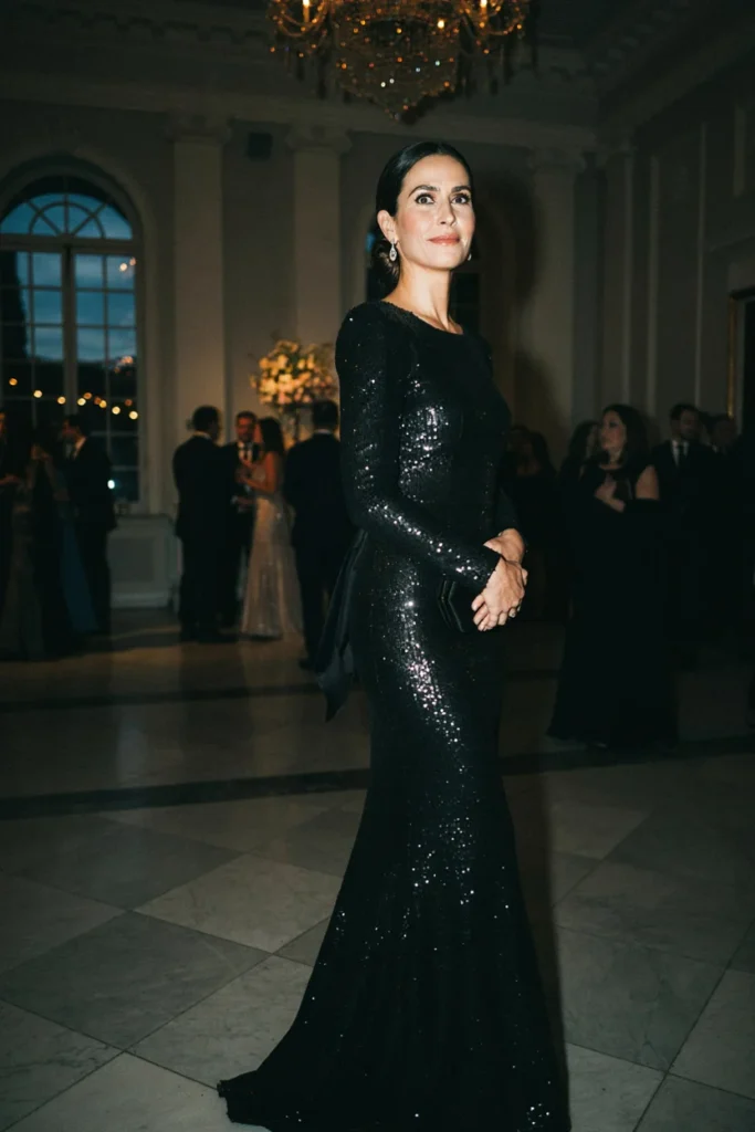 Black Sequin Gown