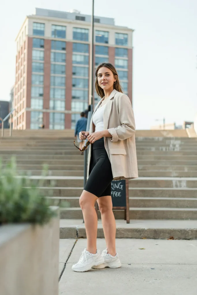 Blazer with Bike Shorts