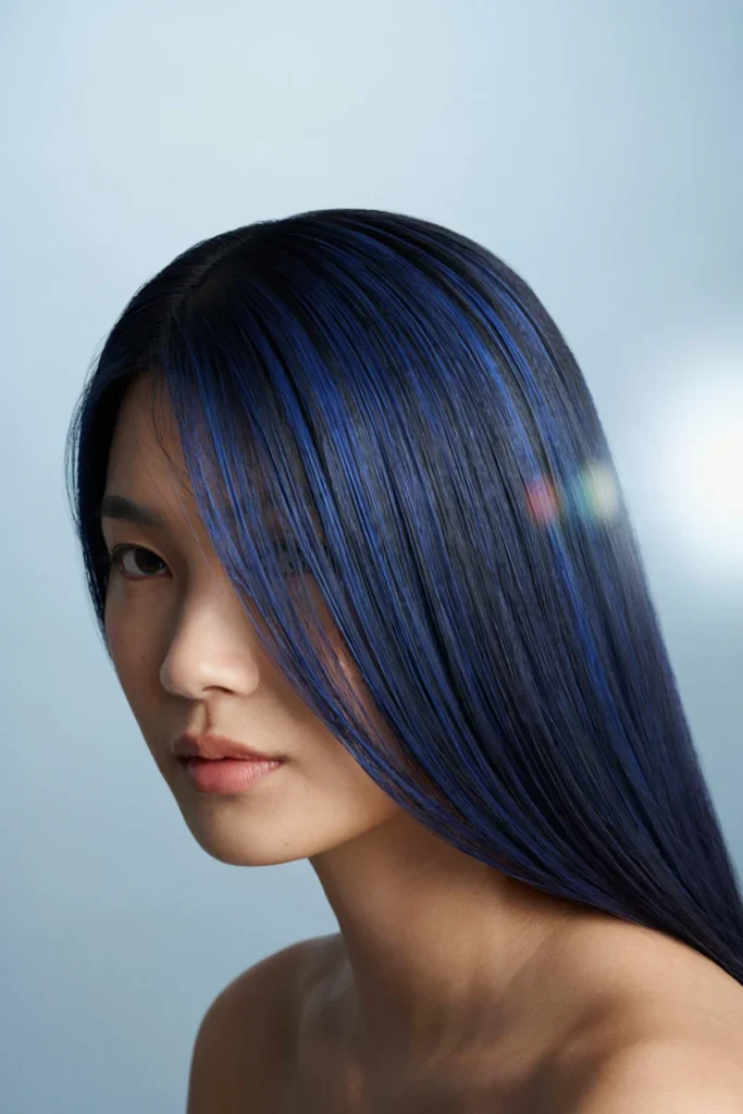 Blue Black Winter Hair Color