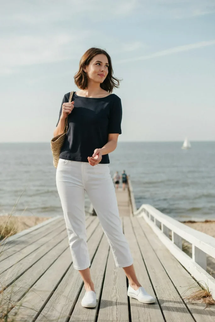 Boatneck Top with Capri Pants