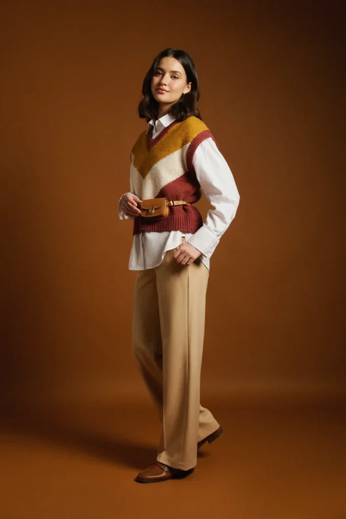 Bold Color Block Sweater Vest